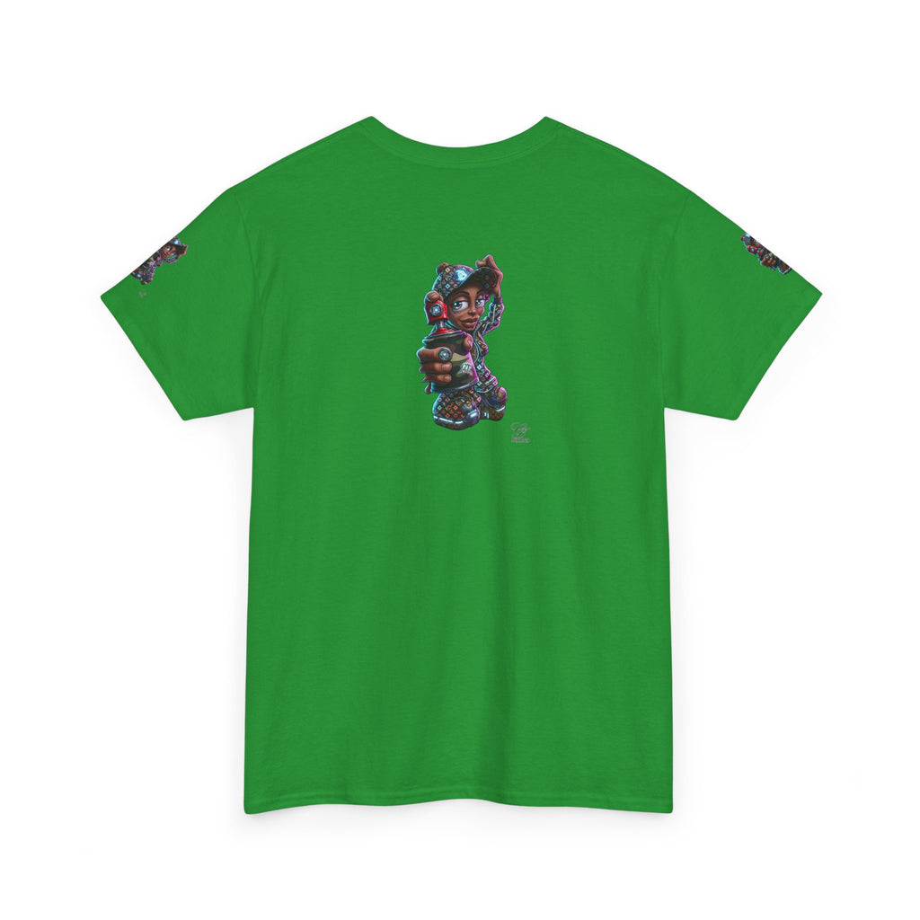 Ebony Futuristic Urban Spray Can Kid Gamer Tee - Cute Streetwear Graphic T-Shirt by GT Artland
