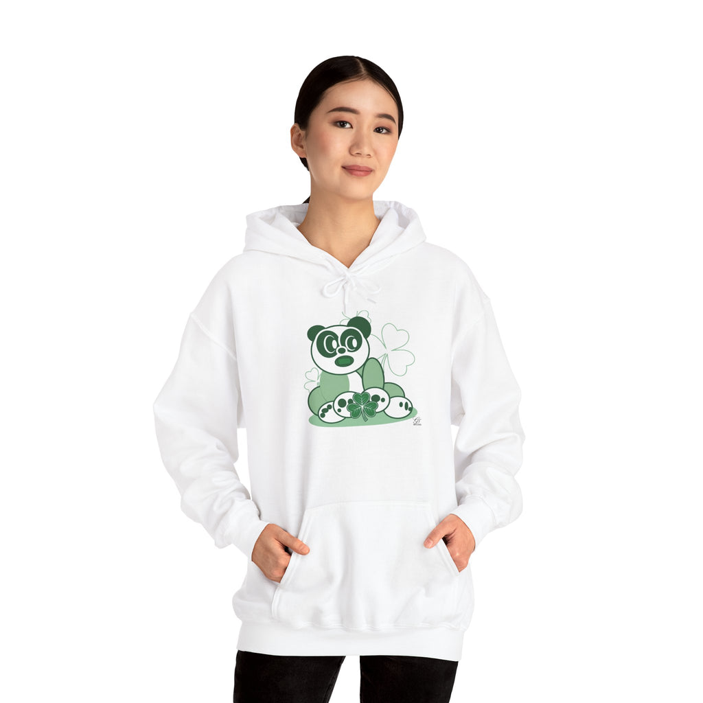 Green Panda with Bamboo Hoodie