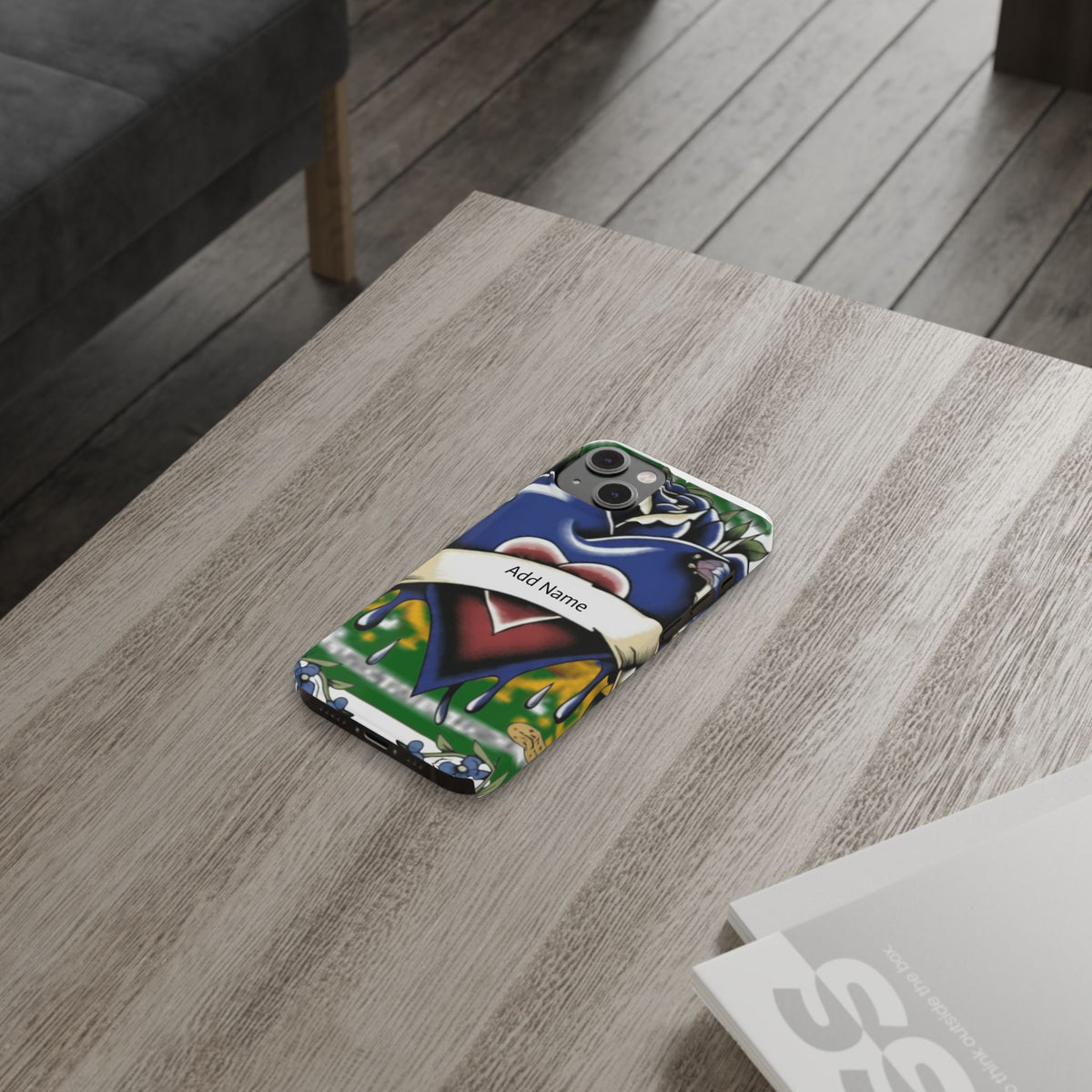 Blue Rose Garden Urban Styled Illustration Slim Phone Case |  by GT Artland