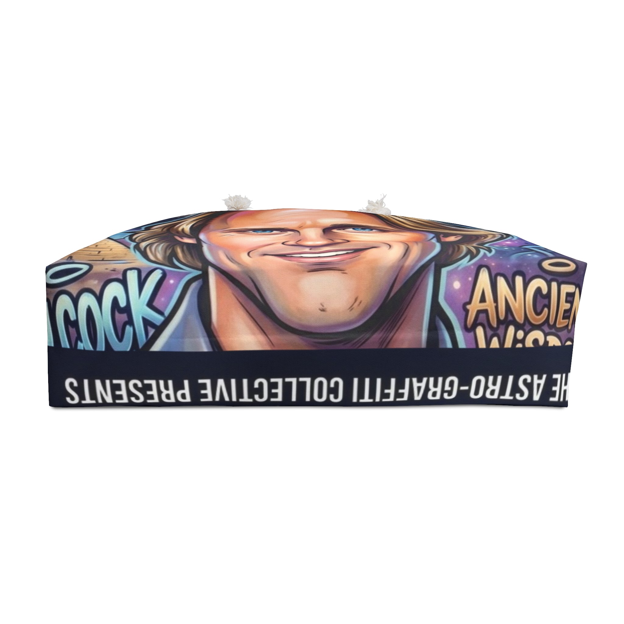 David Wilcock Designer Airbrush Portrait Weekender Bag | Illustrated Face, Bold Name Typography by GT Artland