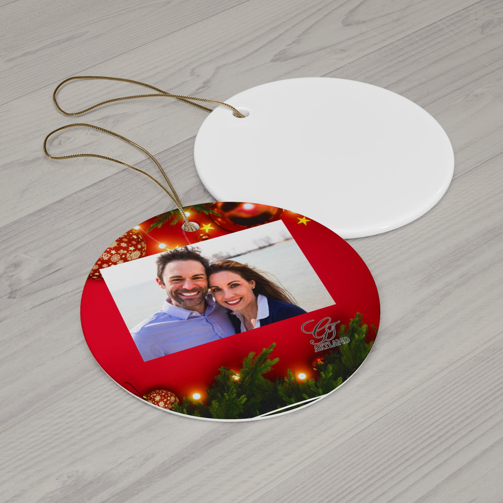 Personalized Christmas Ceramic Ornament by GT Artland