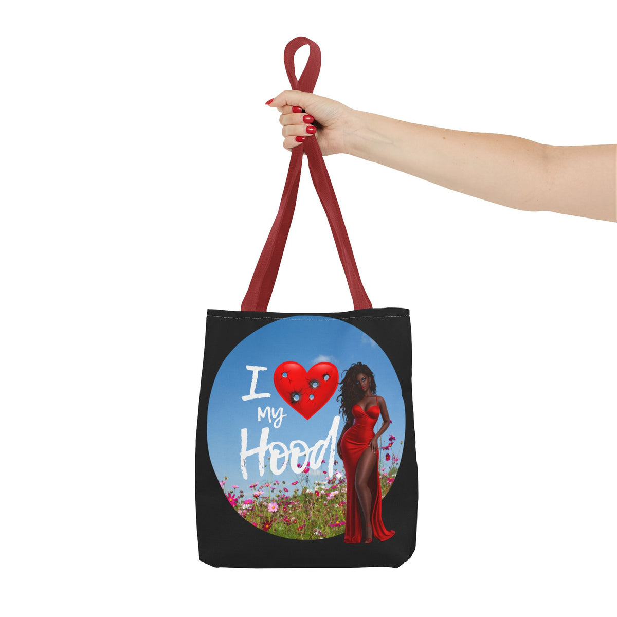 I Love My Hood tote bag | All-over print handbag
