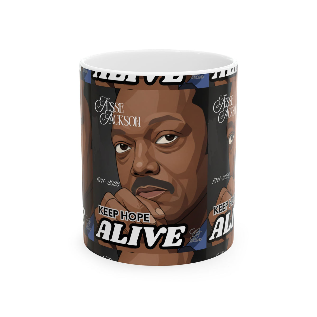 Keep Hope Alive illustration Mug | Jesse Jackson portrait, political tribute