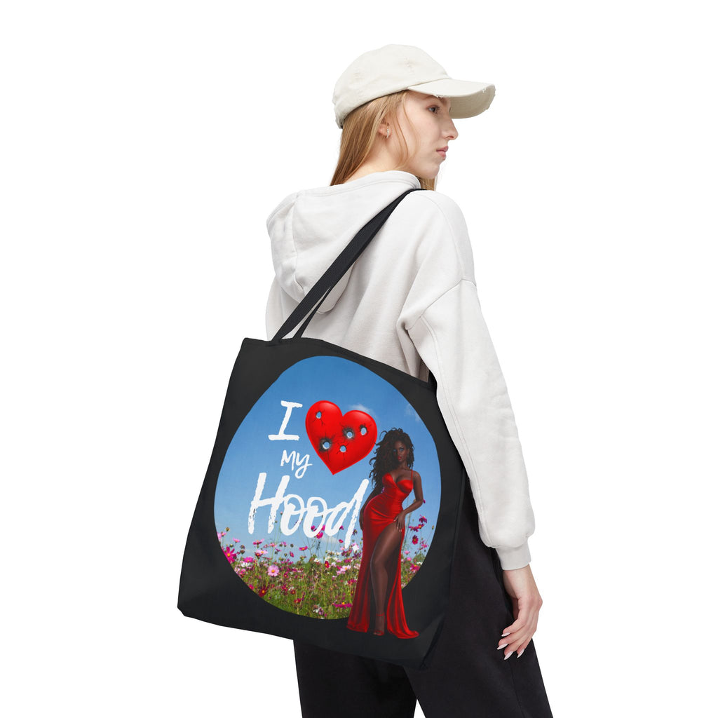 I Love My Hood tote bag | All-over print handbag