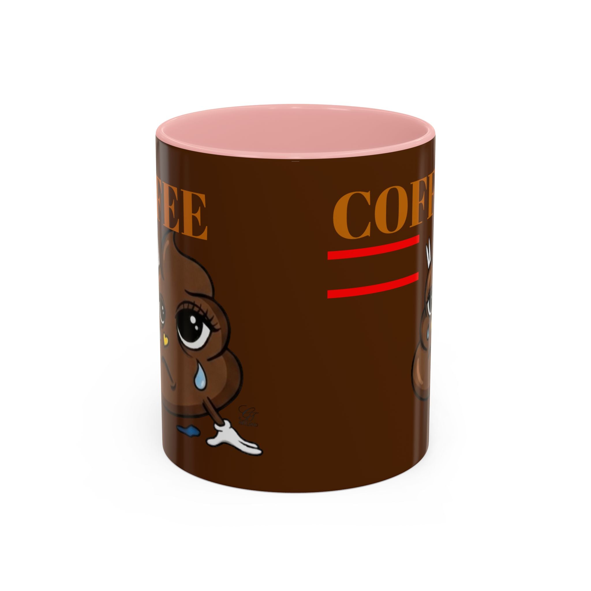 Coffee Mug — Cute Crying Poop Character "Coffee = Pooo" Accent Ceramic Mug by GT Artland
