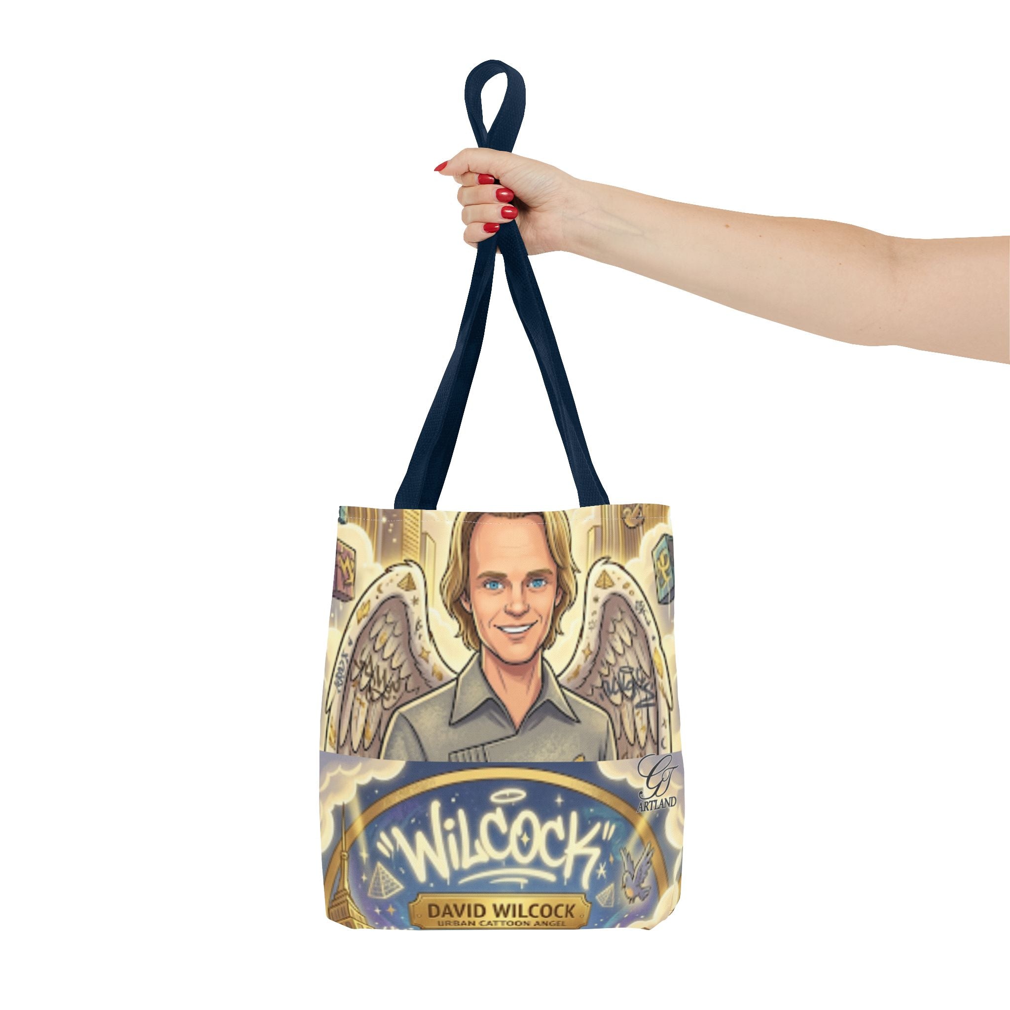Wilcock Angel Wings Portrait Tote Bag – Illustrated Memorial/Tribute Carryall by GT Artland