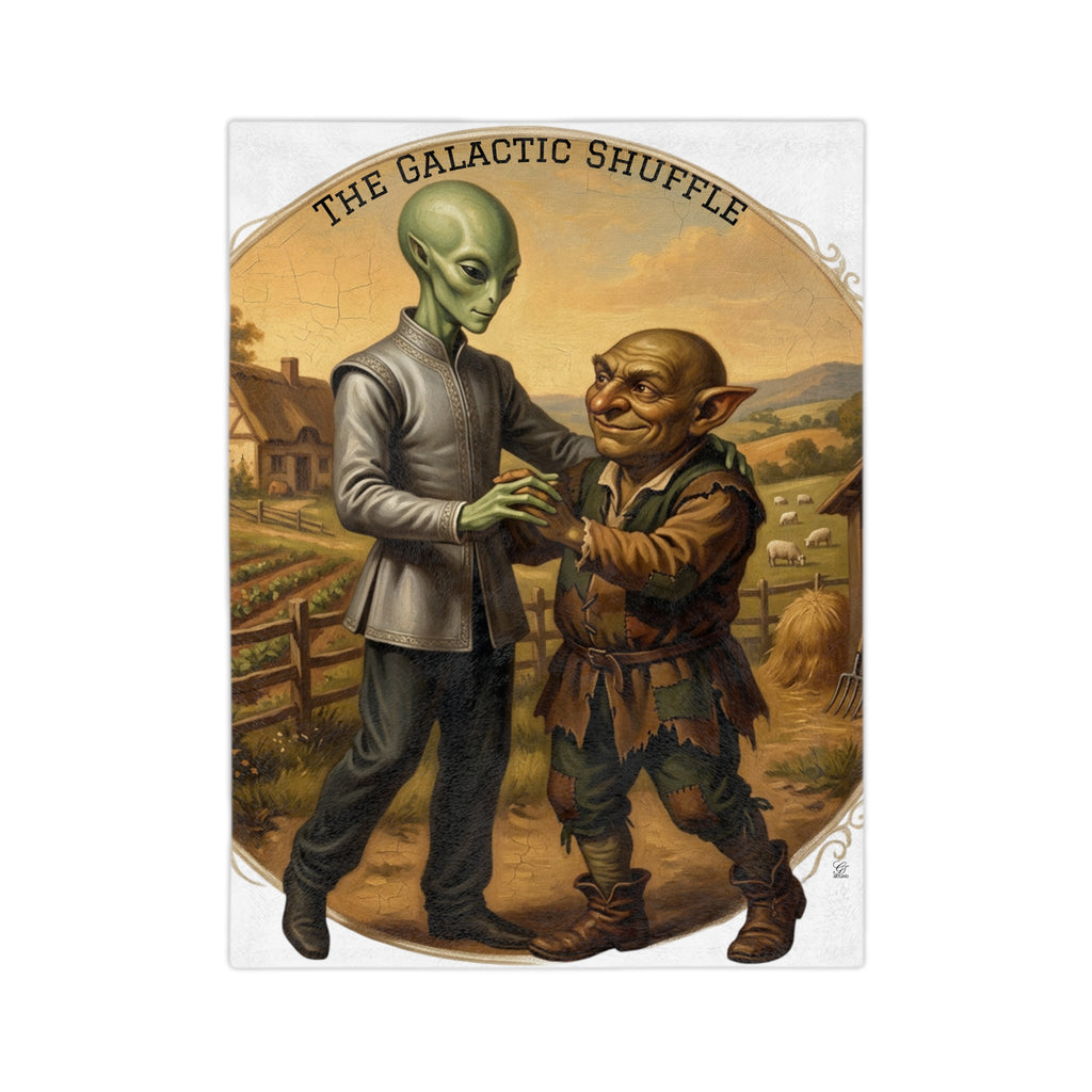 Dancing Alien and Goblin Velveteen Blanket