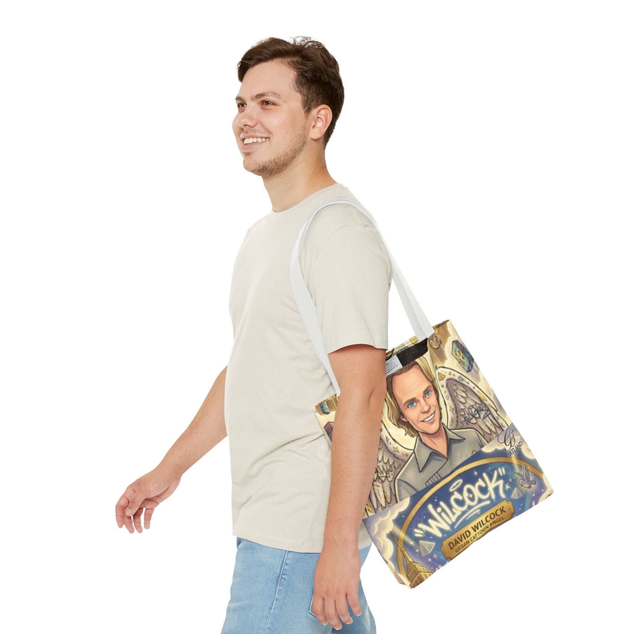 Wilcock Angel Wings Portrait Tote Bag – Illustrated Memorial/Tribute Carryall by GT Artland