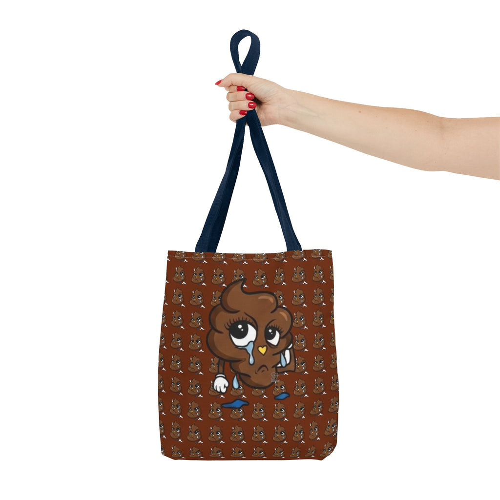 Glizzee Cute Poop Character Tote Bag | All Over Print Cartoon Pattern by GT Artland