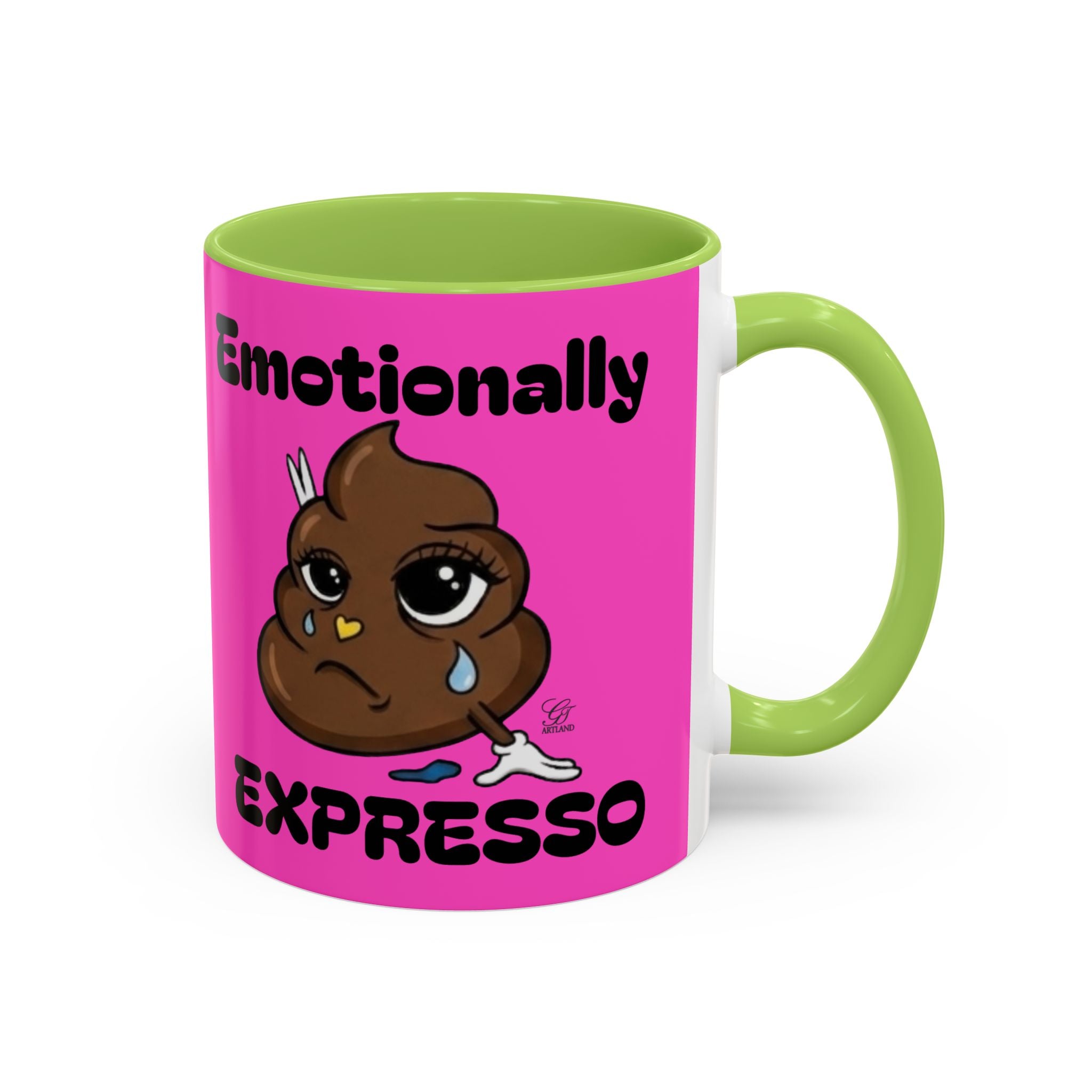 Emotionally Expresso Cute Crying Poop Emoji Designer Coffee Mug by GT Artland
