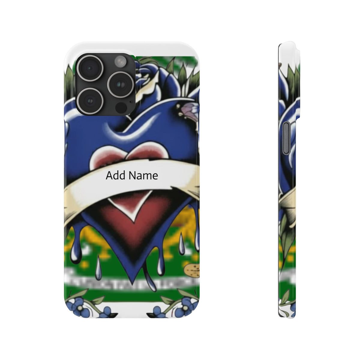 Blue Rose Garden Urban Styled Illustration Slim Phone Case |  by GT Artland