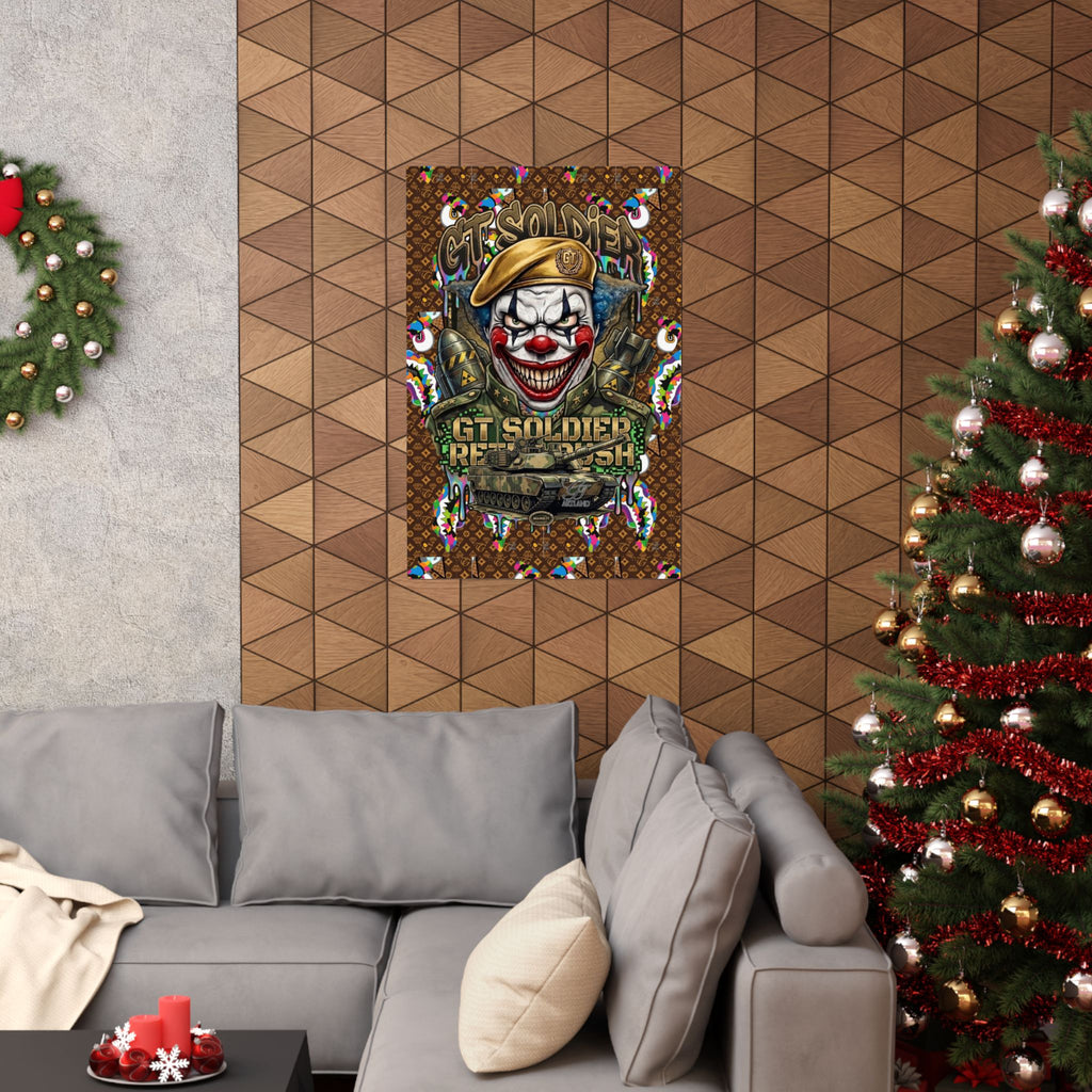 GT Soldier Clown Soldier | Military Tank Square Poster by GT Artland