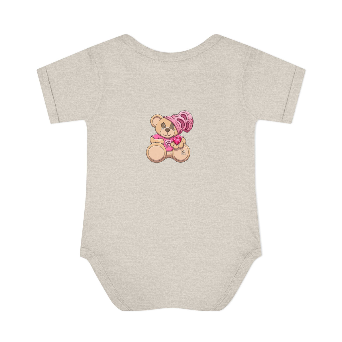 Pink Heart Teddy Bear Infant Bodysuit by GT Artland