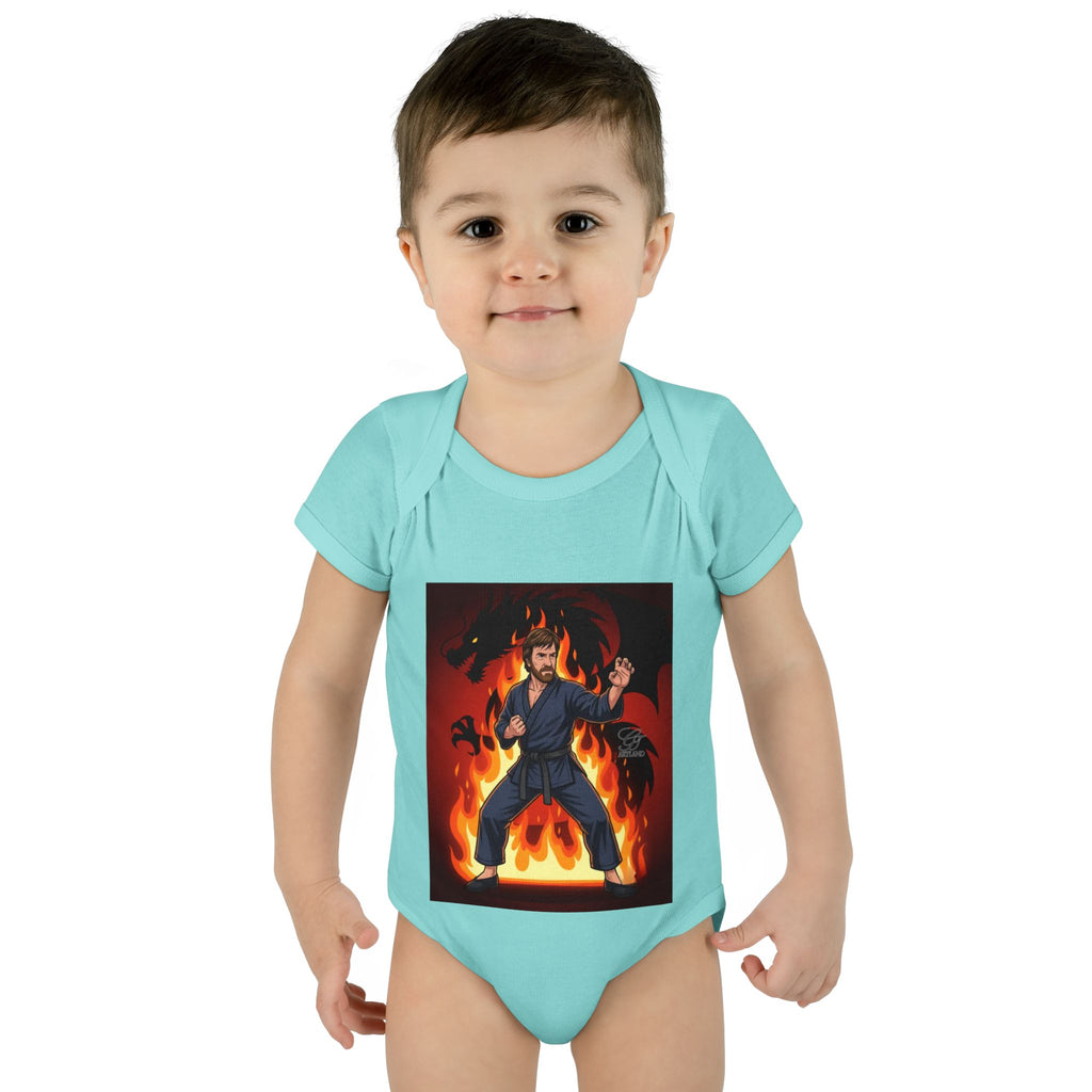 Flame Ninja Infant Bodysuit | Dragon Fire Martial Arts Baby Onesie