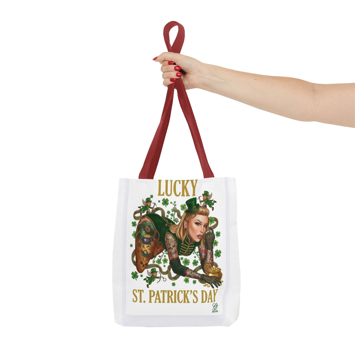 "Lucky" St Patrick's Day Tattoo Hot Sexy Vixen Designer Tote Bag by GT Artland