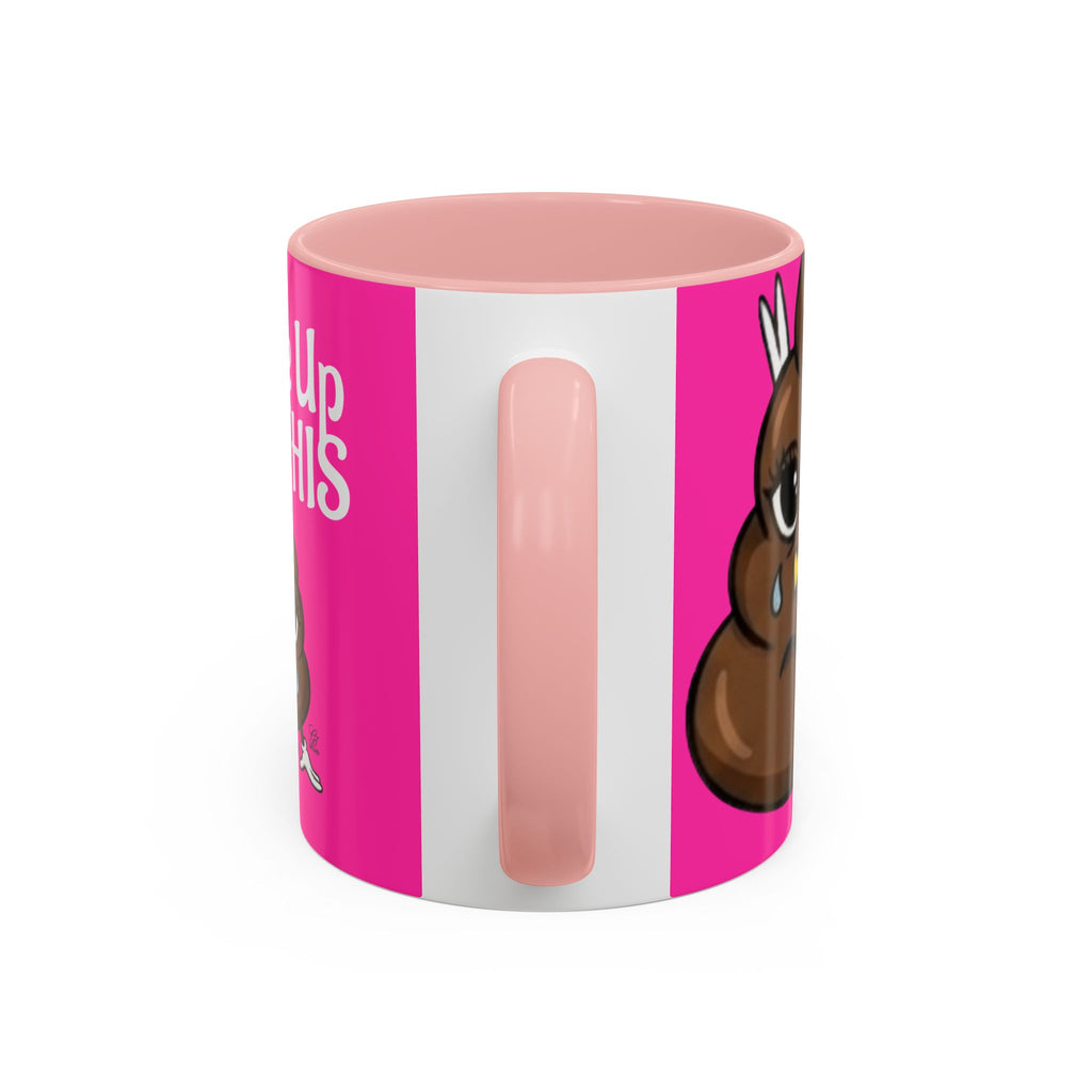 Coffee Mug — "I Woke Up Like This"  Poop Emoji Funny Pink Novelty Mug by GT Artland