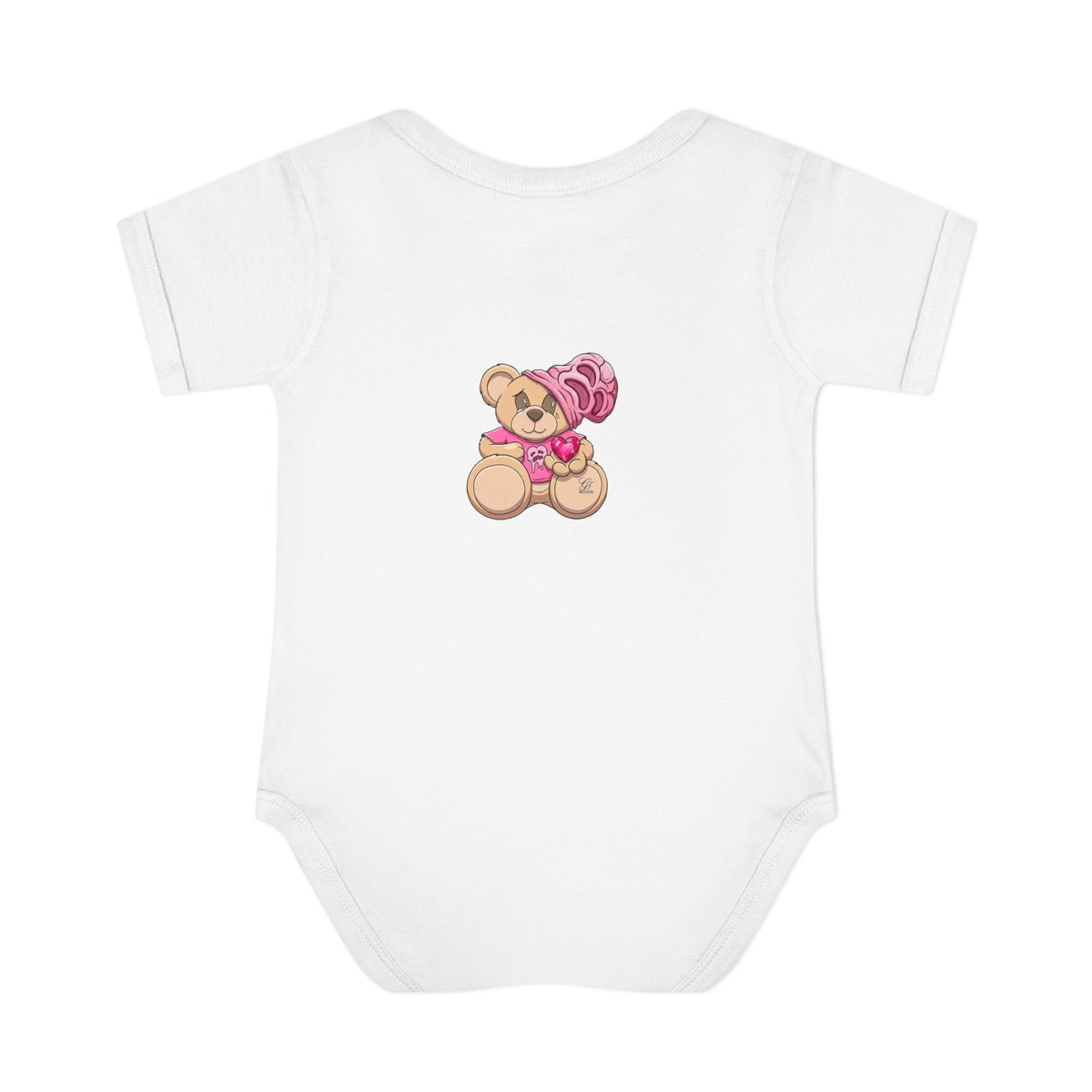 Pink Heart Teddy Bear Infant Bodysuit by GT Artland