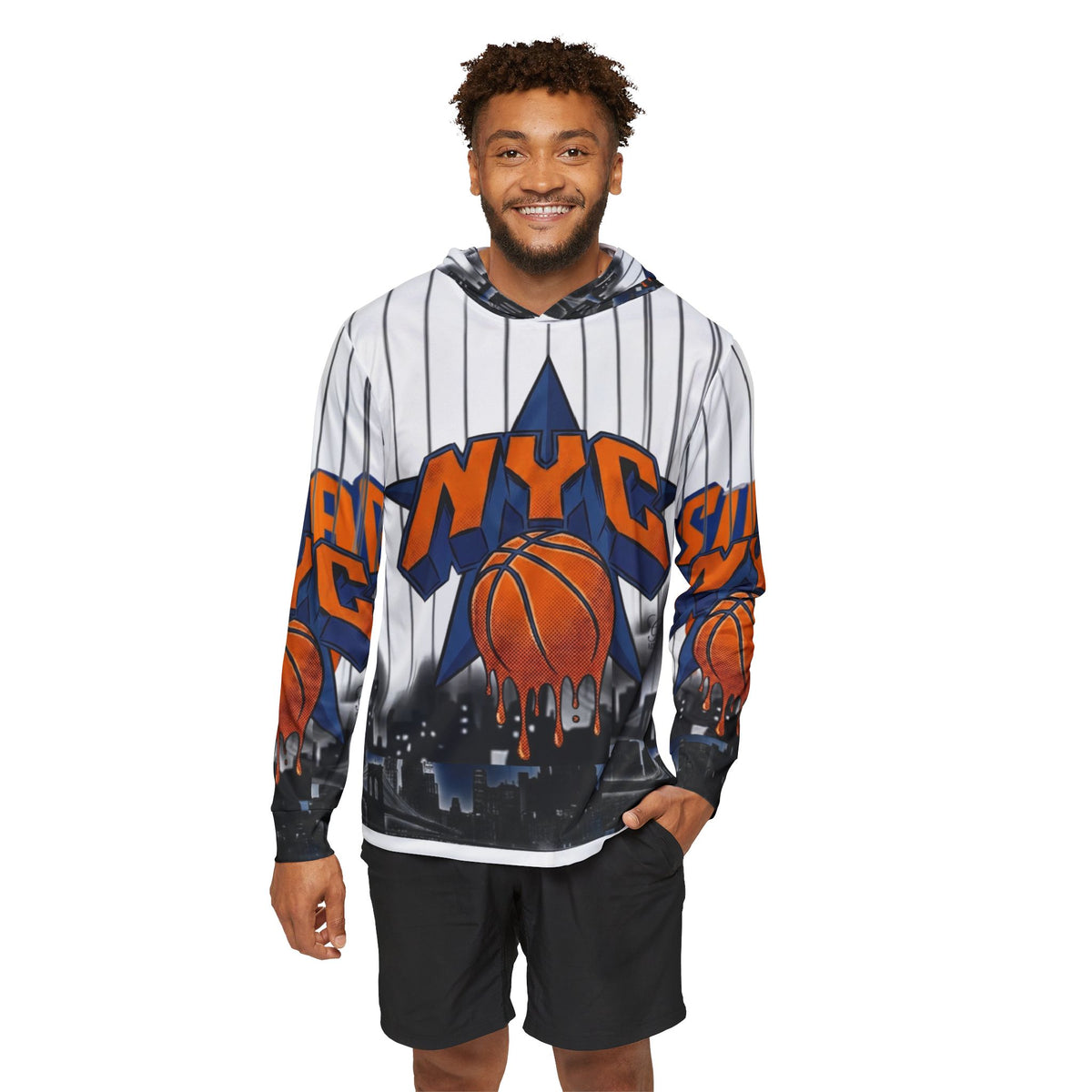 NYC Dripping Basketball Hoodie | City Skyline Warmup Hoodie