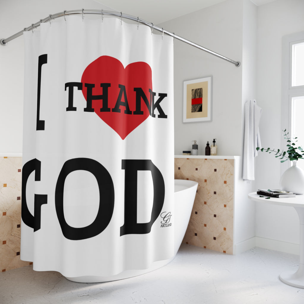Copy of I Heart Thank God Shower Curtain | Religious Bathroom Decor by GT Artland