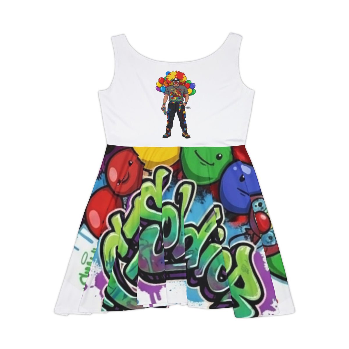 Clown Graffiti Dress - Skater Dress by GT Artland