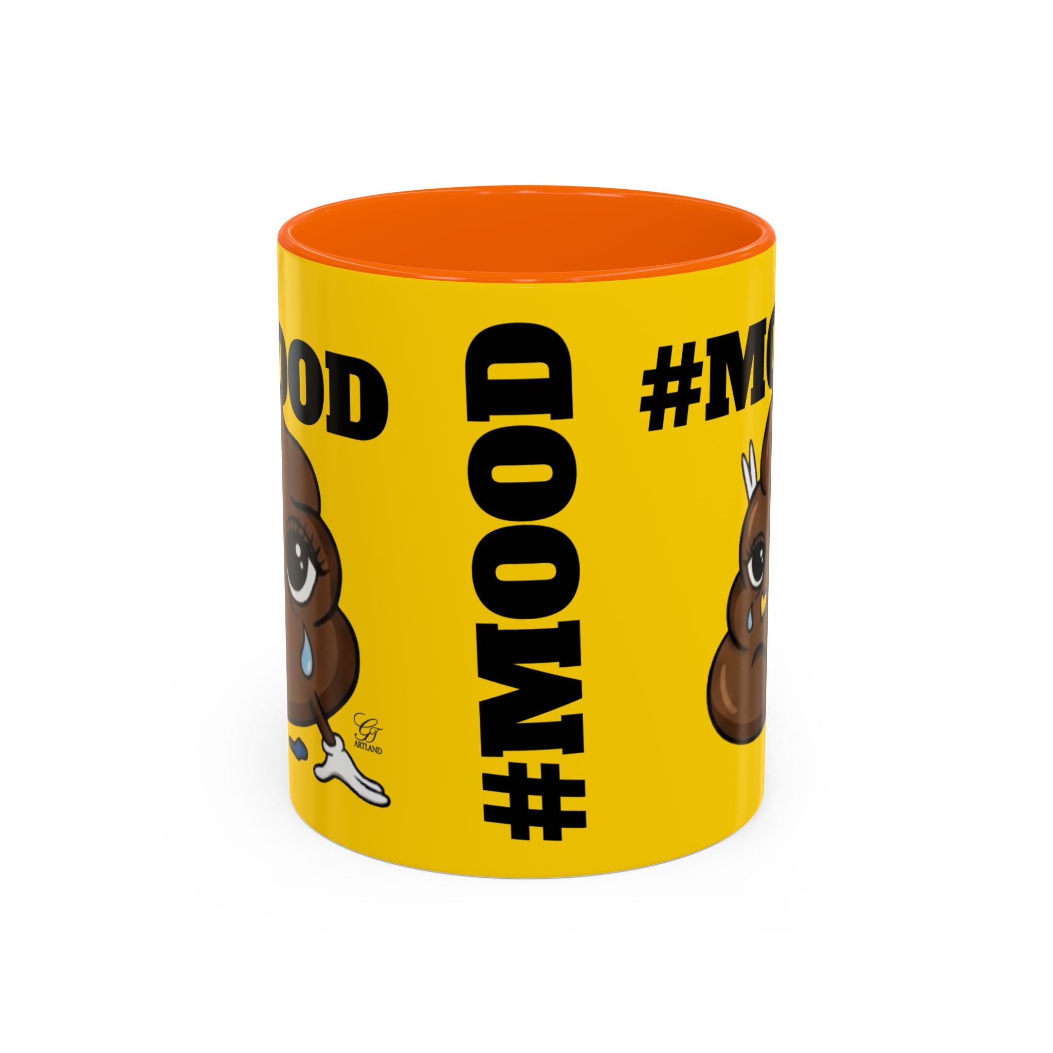 #MOOD Poop Emoji Accent Coffee Mug Yellow Edition — Funny 11/15oz Novelty Mug by GT Artland