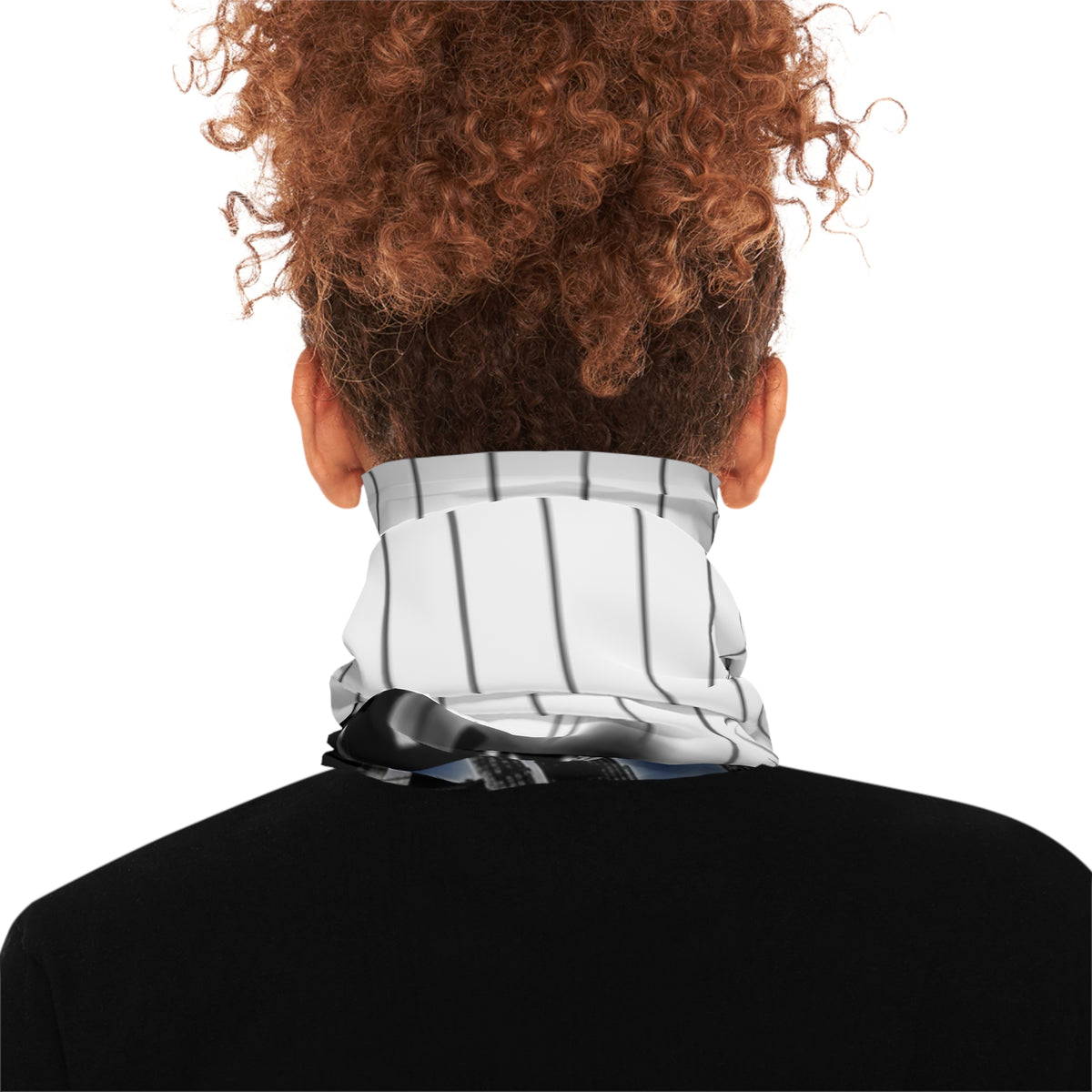 Personalized Name with Any # Pinstripe City Neck Gaiter — Baseball-Inspired Face Covering