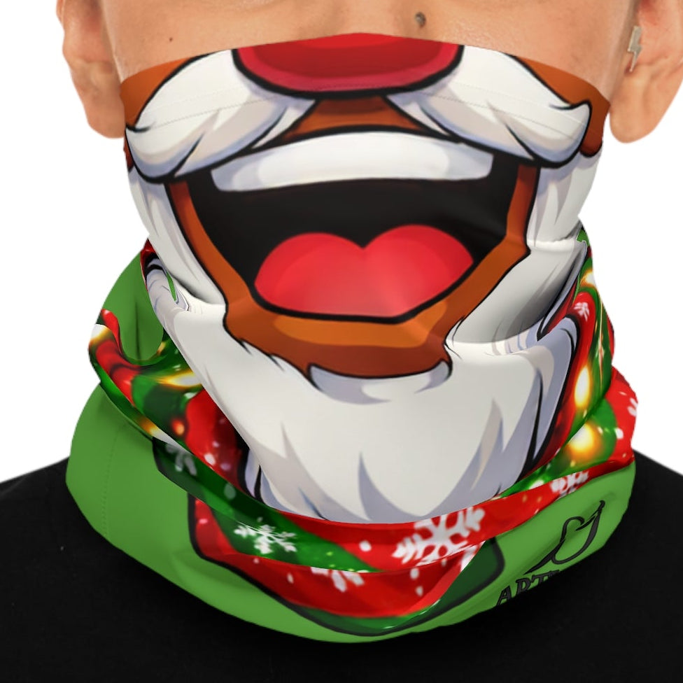 Santa Bandana Neck Gaiter — Festive Christmas Face Scarf by GT Artland