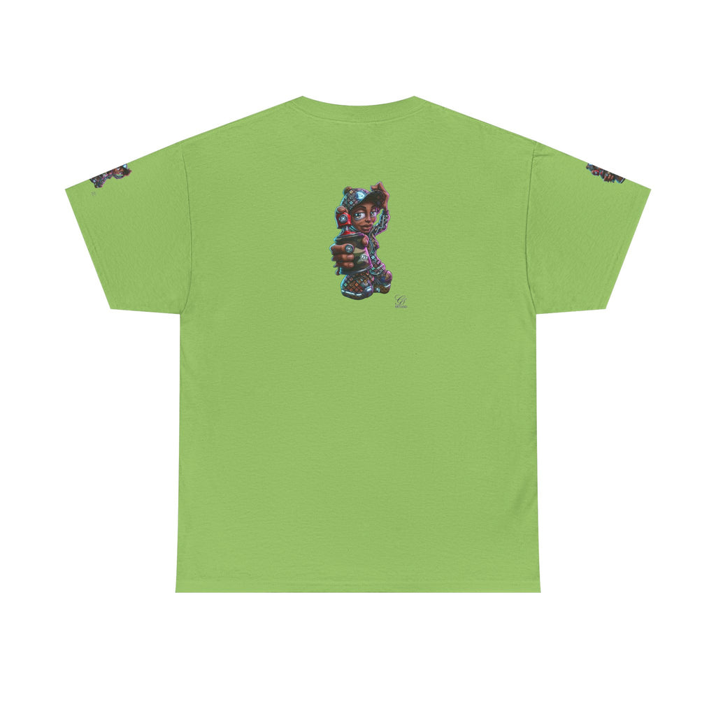 Ebony Futuristic Urban Spray Can Kid Gamer Tee - Cute Streetwear Graphic T-Shirt by GT Artland