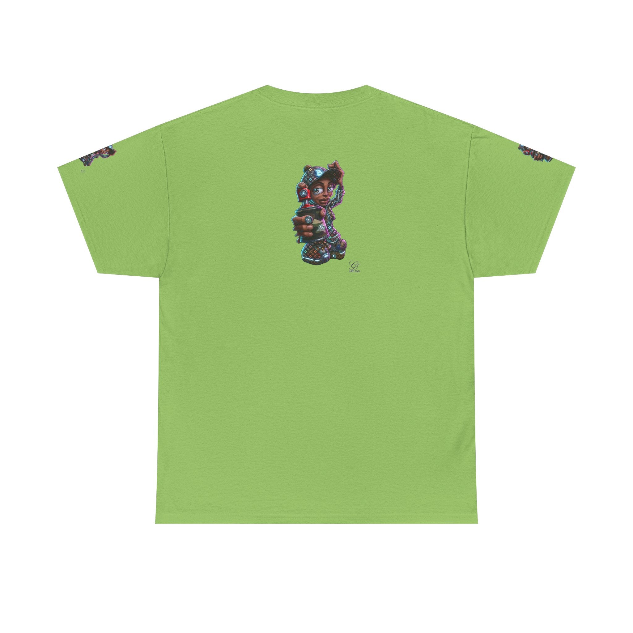 Ebony Futuristic Urban Spray Can Kid Gamer Tee - Cute Streetwear Graphic T-Shirt by GT Artland