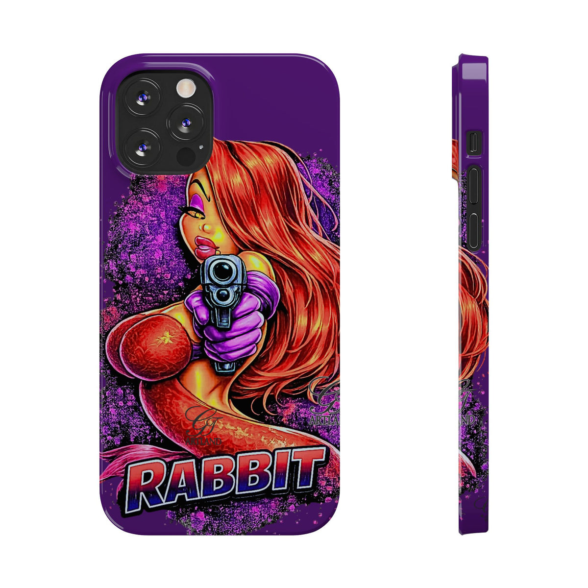 Pinup Rabbit Vixen Gun Girl Phone Case | Slim Phone Cases by GT Artland