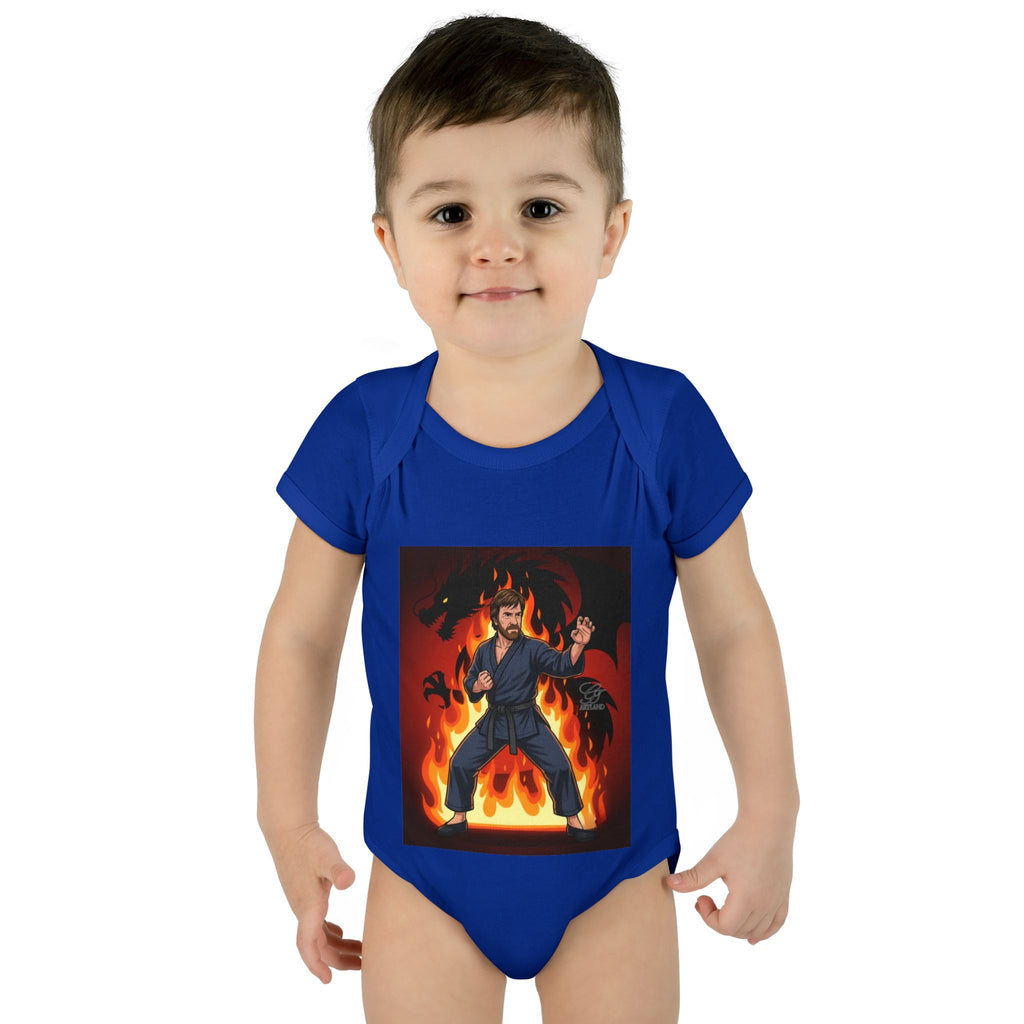 Flame Ninja Infant Bodysuit | Dragon Fire Martial Arts Baby Onesie