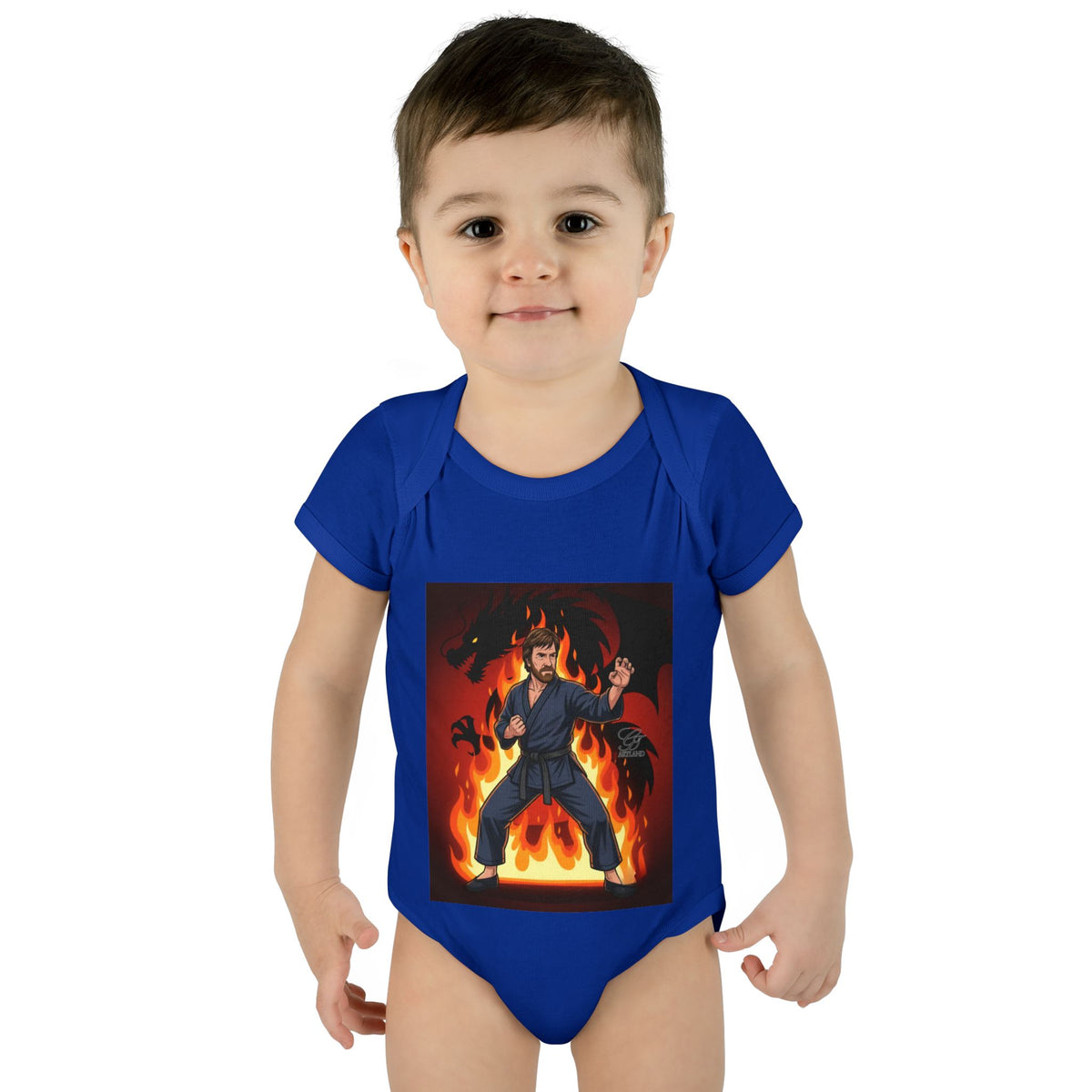 Flame Ninja Infant Bodysuit | Dragon Fire Martial Arts Baby Onesie