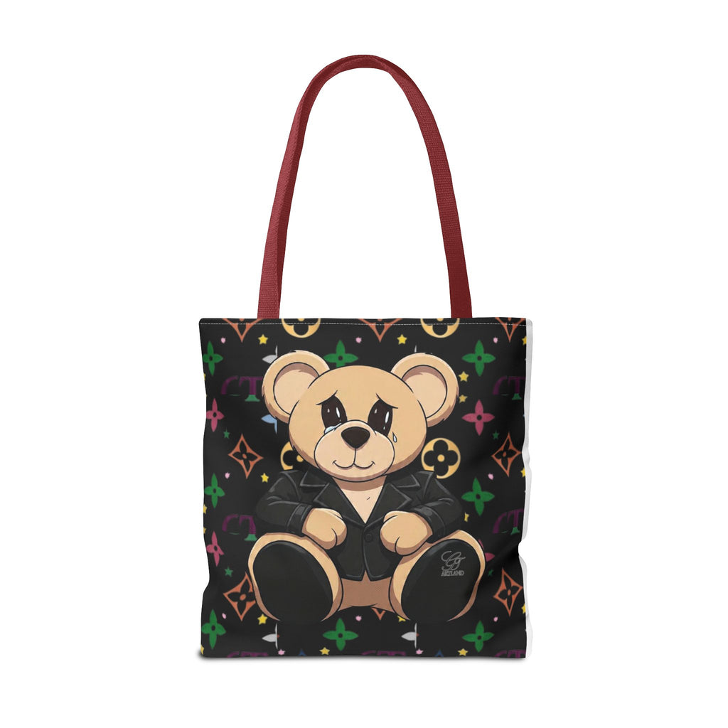 Elite Black Urban Designer Teddy Bear Monogram Tote Bag by GT Artland