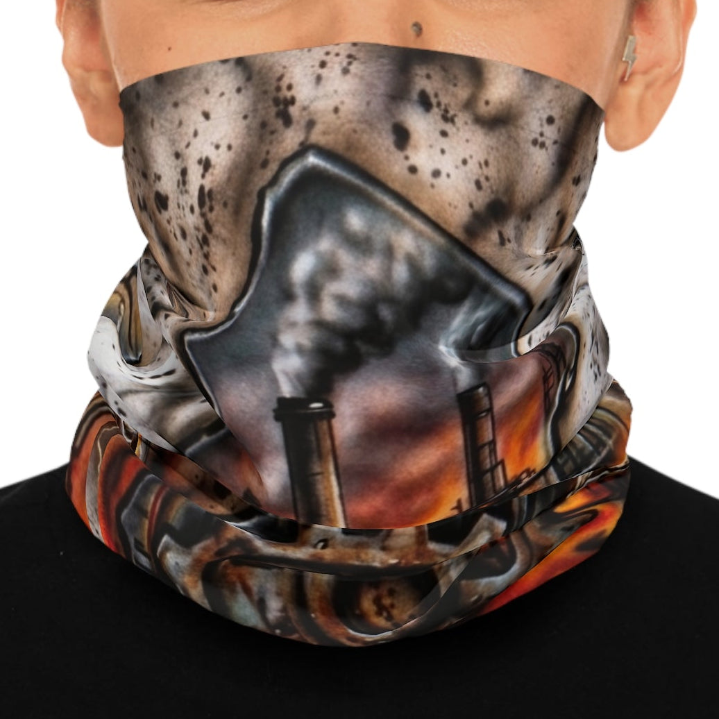 Industrial Blaze Dirty Jerz Neck Gaiter — Steampunk Factory Gear Face Scarf by GT Artland
