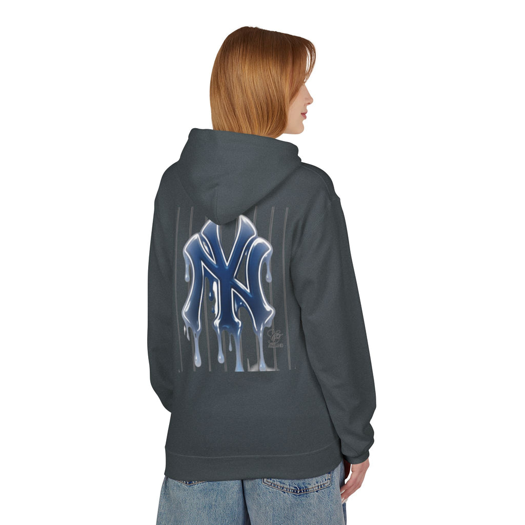 Dripping NY Fan Gear Logo Hoodie | Baseball Pinstripe Streetwear by GT Artland