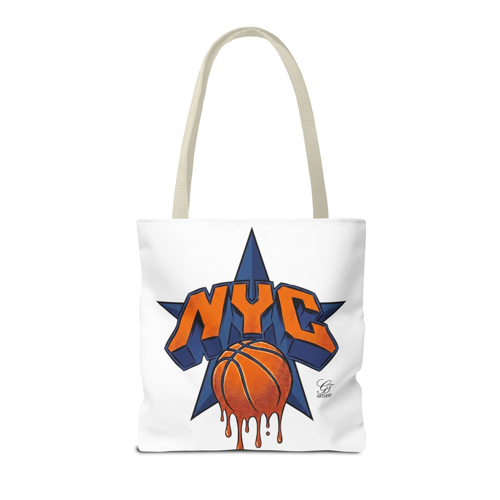 NYC Dripping Basketball Tote Bag | City Basketball Design by GT Artland