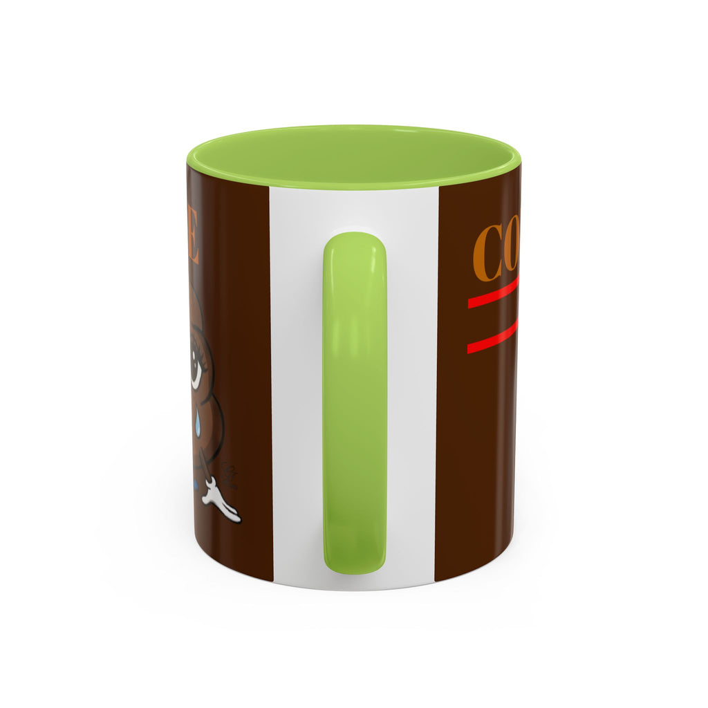 Coffee Mug — Cute Crying Poop Character "Coffee = Pooo" Accent Ceramic Mug by GT Artland