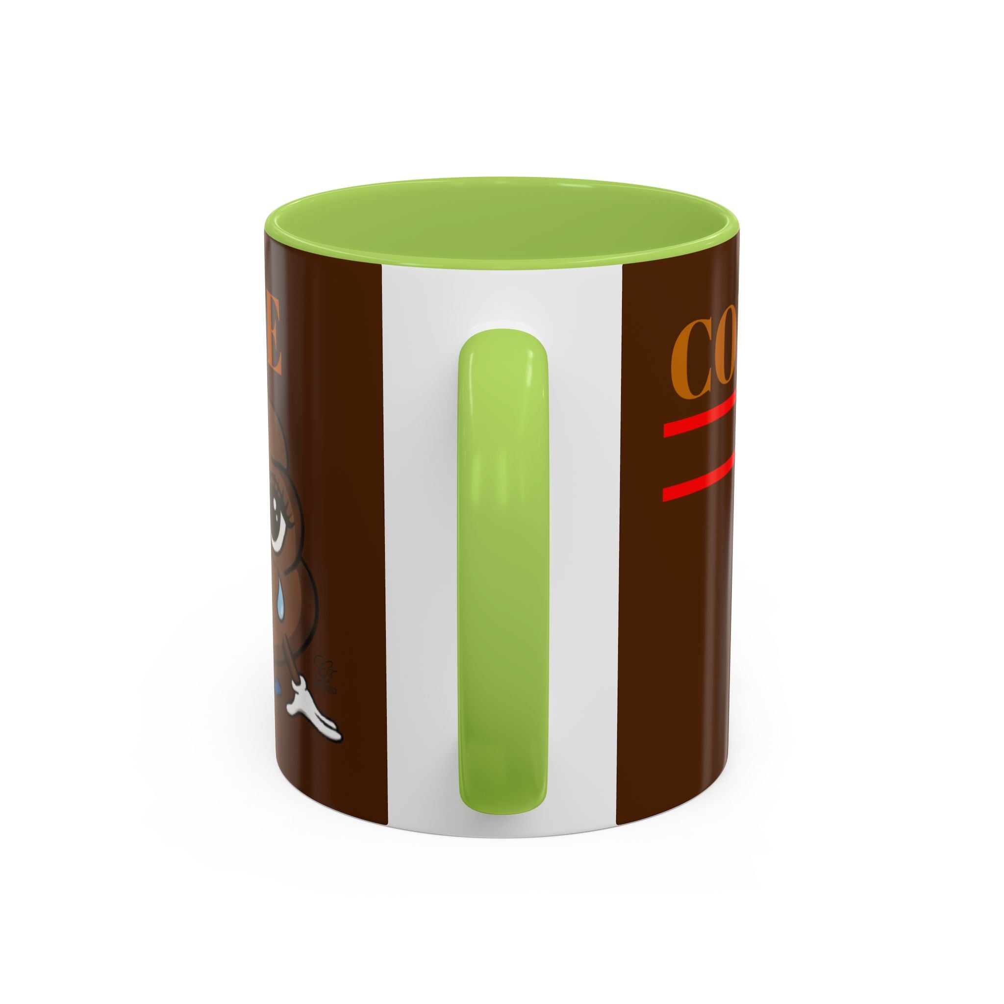 Coffee Mug — Cute Crying Poop Character "Coffee = Pooo" Accent Ceramic Mug by GT Artland