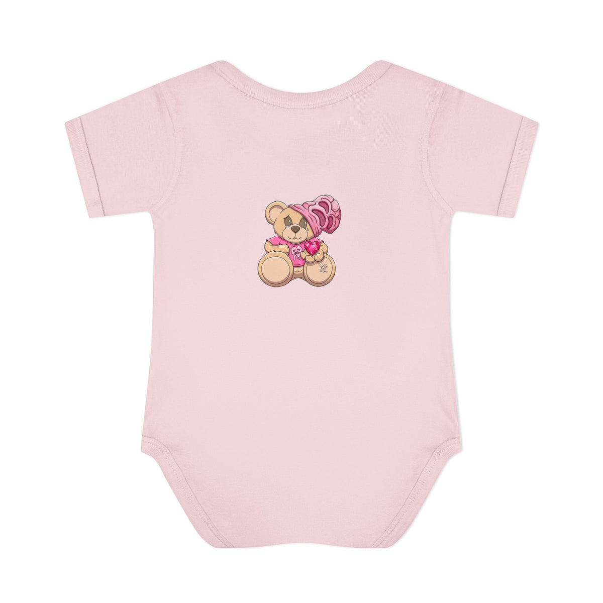 Pink Heart Teddy Bear Infant Bodysuit by GT Artland
