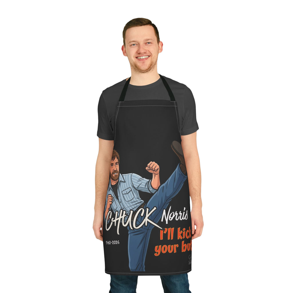 Chuck Norris I'll Kick Your Butt Apron | Humor Cooking Apron by GT Artland