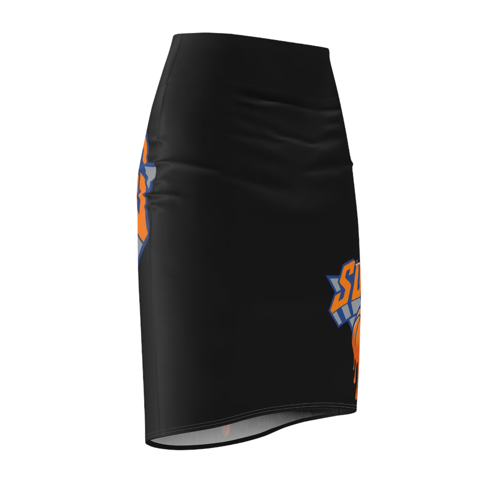 Dripping Basketball SWAG Pencil Skirt | Sports Graphic Skirt by GT Artland