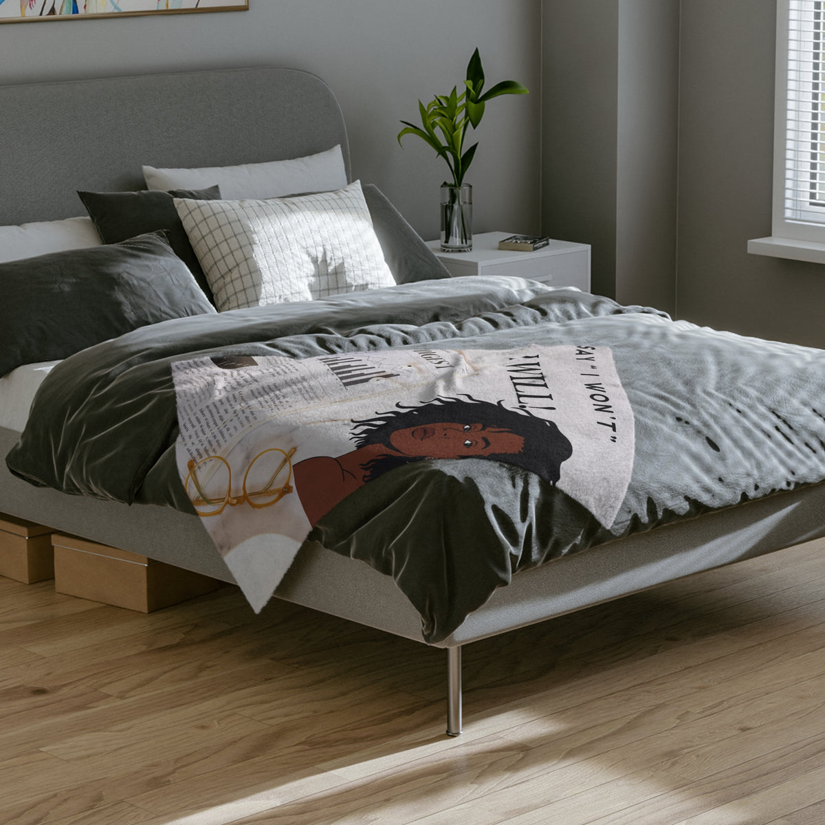 I Will! Motivational Velveteen Microfiber Blanket - Throw