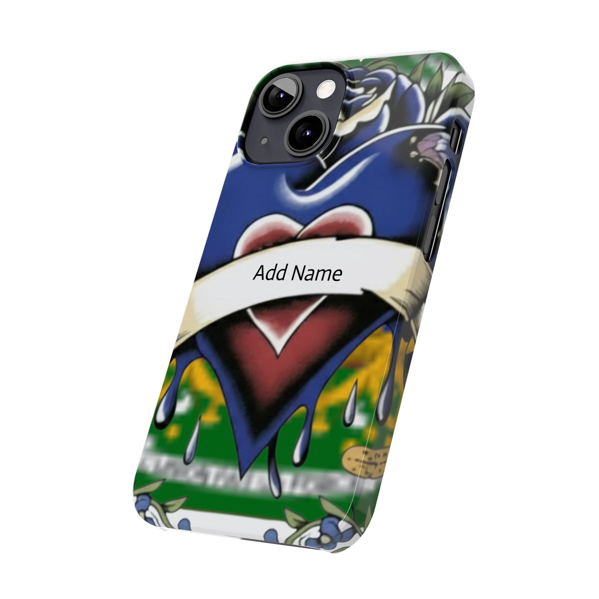 Blue Rose Garden Urban Styled Illustration Slim Phone Case |  by GT Artland