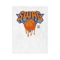 Dripping Basketball Swag Velveteen Blanket | Sports Logo Throw by GT Artland