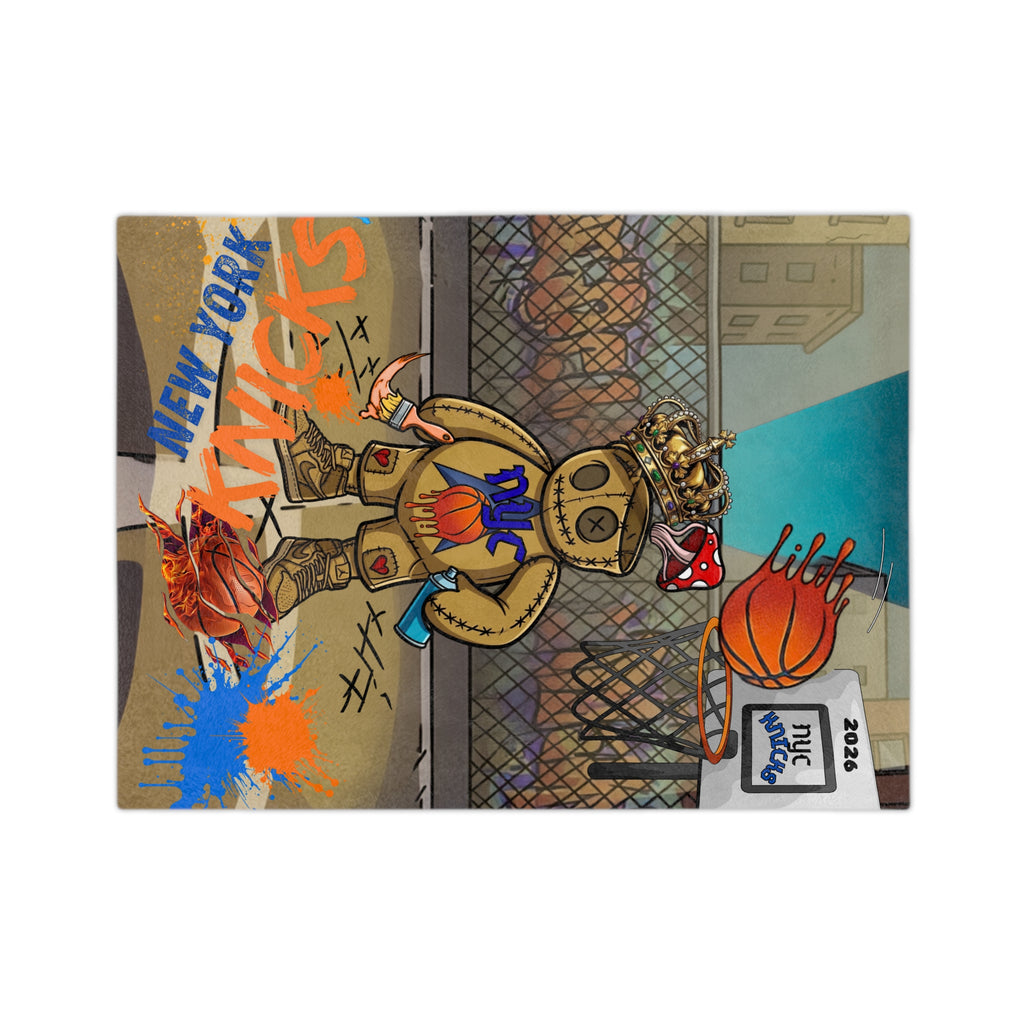 Basketball Air Brush Teddy Velveteen Basketball Blanket
