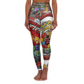Colorful Graffiti Collage High Waisted Yoga Leggings | All-Over Print