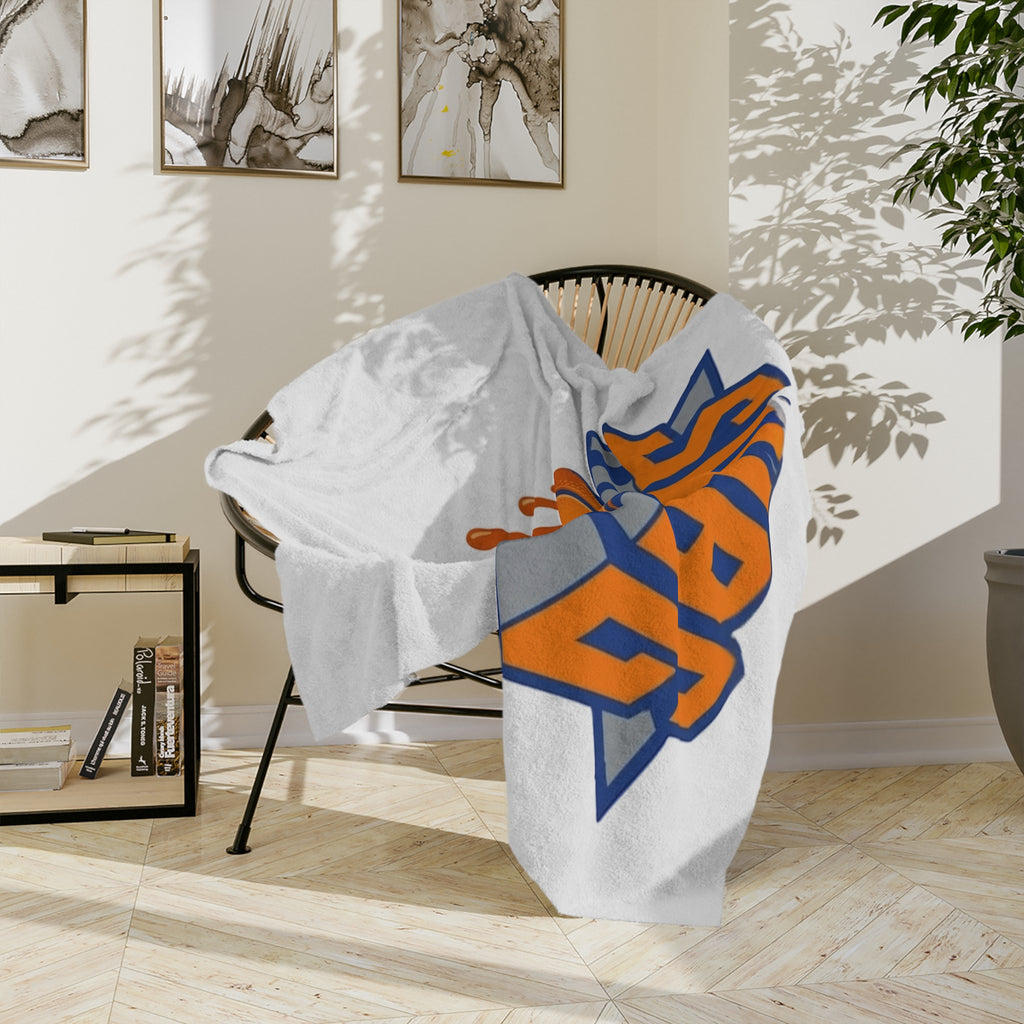 Dripping Basketball Swag Velveteen Blanket | Sports Logo Throw by GT Artland