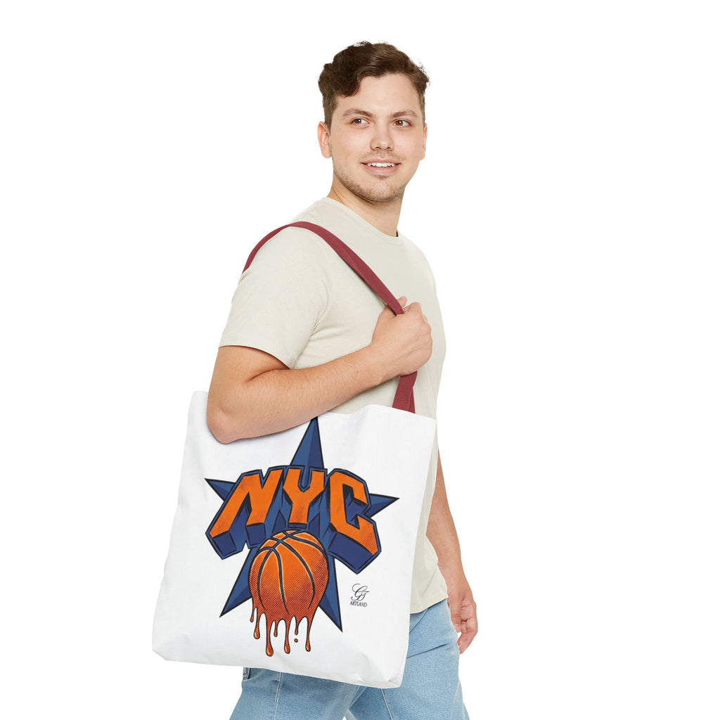 NYC Dripping Basketball Tote Bag | City Basketball Design by GT Artland