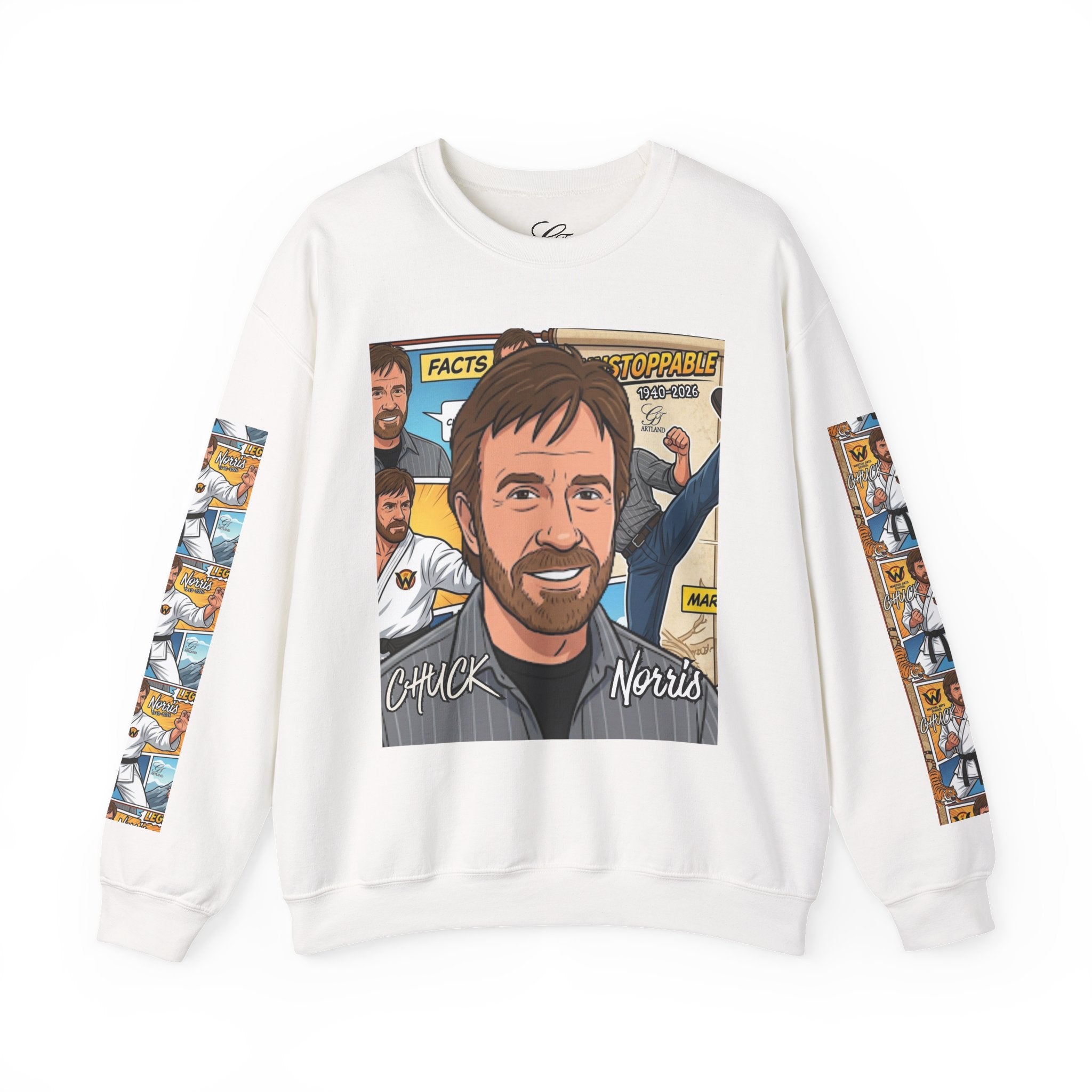 Chuck Norris Toon Urban Retro Martial Arts Legend Crewneck Sweatshirt