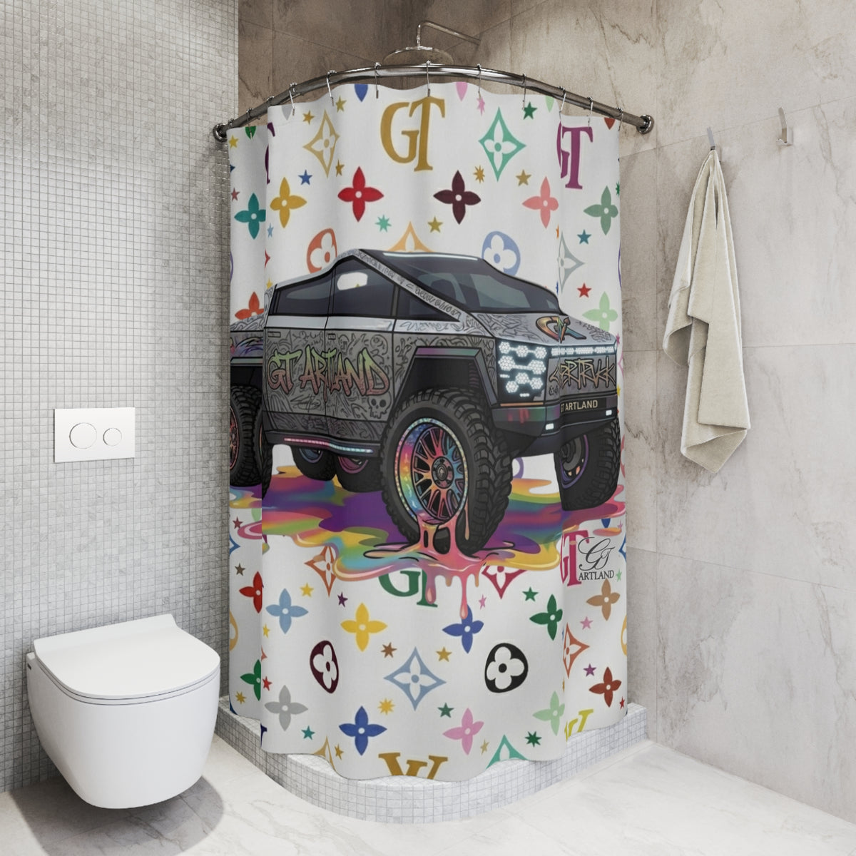 Monster Truck Shower Curtain by GT Artland